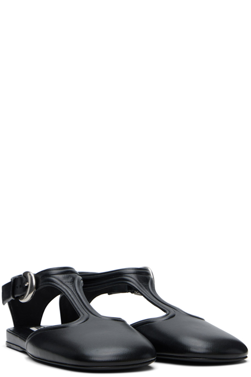 Buffed goatskin Mary Jane-style ballerina flats in black.

· Pin-buckle ankle strap
· Cutout at sides
· Nappa leather insole and lining
· Polished calfskin sole with rubber injections

Supplier color: Black