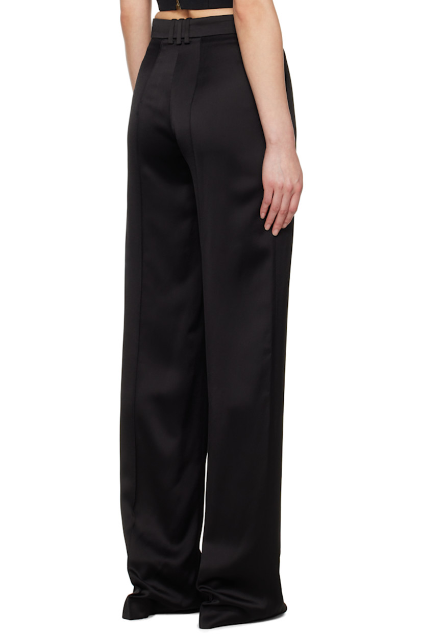 Straight-leg viscose satin trousers. 

· Belt loops
· Two-pocket styling
· Zip fly
· Pinched seams at front and back

Supplier color: Noir
