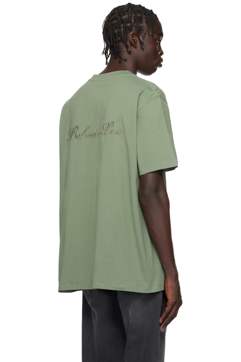 Relaxed-fit organic cotton jersey T-shirt.  

· Rib-knit crewneck
· Logo embroidered at chest and back

Supplier color: Vert laurier/Vert laurier