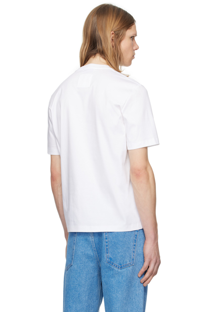 Cotton jersey T-shirt.

· Rib-knit crewneck
· Embroidered logo at chest
· Patch at back collar

Supplier color: Optic white