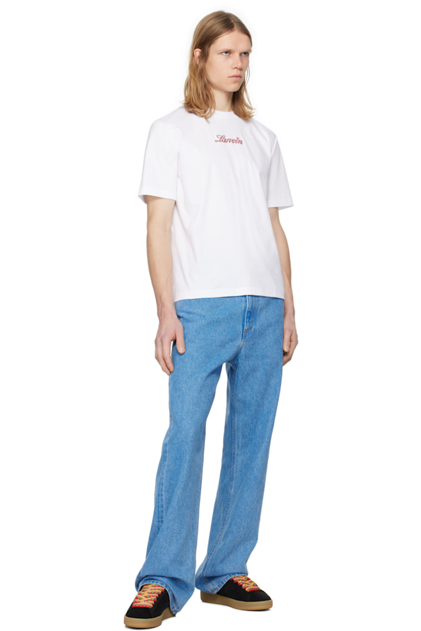 Cotton jersey T-shirt.

· Rib-knit crewneck
· Embroidered logo at chest
· Patch at back collar

Supplier color: Optic white