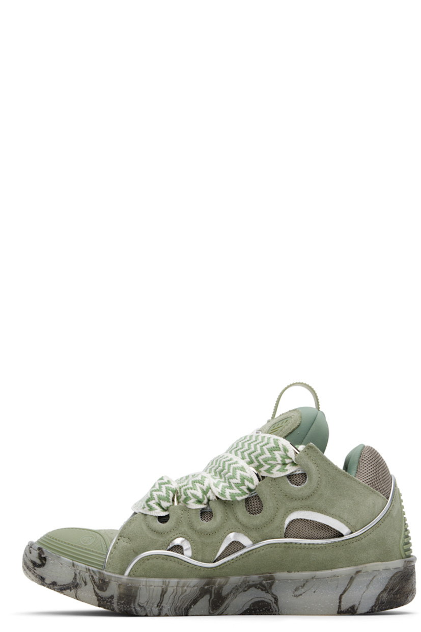 Low-top calfskin suede and mesh sneakers in khaki.

· Piping, cutouts, and rubberized trim throughout
· Perforated detailing at toe 
· Logo embossed at toe and outer side
· Lace-up closure
· Logo plaque and pull-loop at tongue
· Padded tongue and collar
· Jersey lining
· Treaded rubber sole

Supplier color: Green/Silver