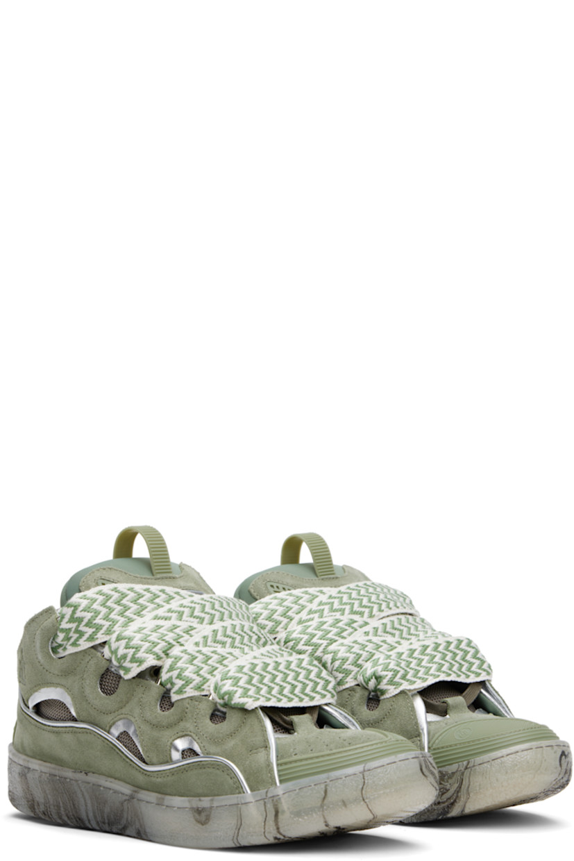 Low-top calfskin suede and mesh sneakers in khaki.

· Piping, cutouts, and rubberized trim throughout
· Perforated detailing at toe 
· Logo embossed at toe and outer side
· Lace-up closure
· Logo plaque and pull-loop at tongue
· Padded tongue and collar
· Jersey lining
· Treaded rubber sole

Supplier color: Green/Silver