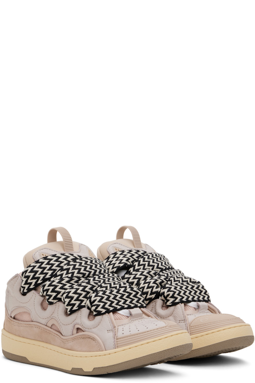 Low-top calfskin nubuck, calfskin suede, and mesh sneakers in pink.

· Piping, cutouts, and rubberized trim throughout
· Perforated detailing at toe
· Logo embossed at toe and outer side
· Lace-up closure
· Logo plaque and pull-loop at tongue
· Padded tongue and collar
· Jersey lining
· Treaded rubber sole

Supplier color: Pale pink