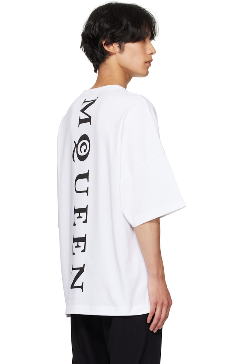 Cotton jersey T-shirt.

· Rib-knit crewneck
· Logo printed at chest and back
· Dropped shoulders

Supplier color: White