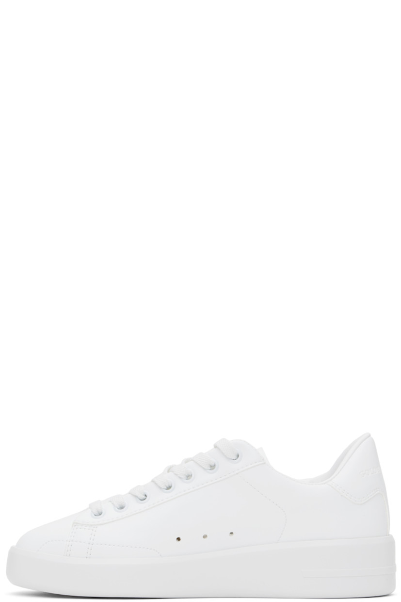 Handcrafted low-top bio-based buffed faux-leather sneakers in white.

· Lace-up closure
· Logo embossed at tongue and heel tab
· Padded collar
· Perforated detailing at sides
· Signature star appliqué at outer side
· Gold-tone logo stamp at outer side
· Grained leather lining
· Logo embossed at treaded rubber sole

Supplier color: Optic white
