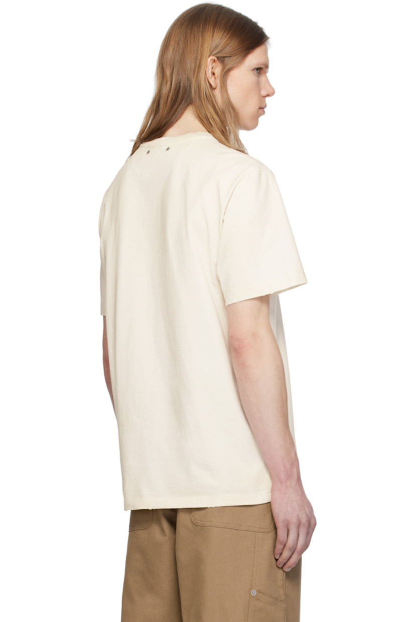 Cotton jersey T-shirt. Distressing and smudging throughout. 

· Rib-knit crewneck 
· Logo and text printed at front 
· Logo hardware at back collar

Part of the Journey collection.

Supplier color: Heritage white/black