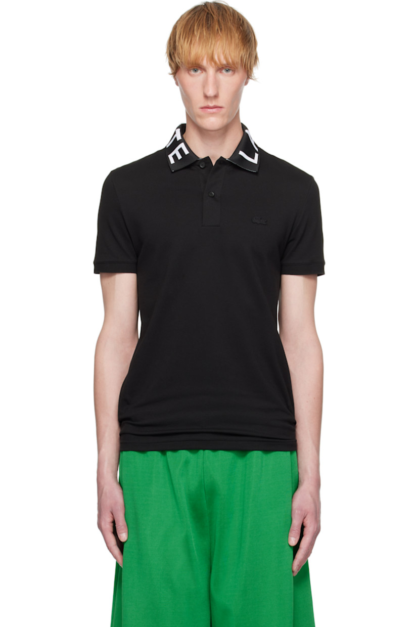 Lightweight stretch organic cotton piqué polo.

· Rib-knit spread collar with jacquard logo
· Two-button placket
· Logo graphic patch at chest
· Rib-knit cuffs

Supplier color: Black