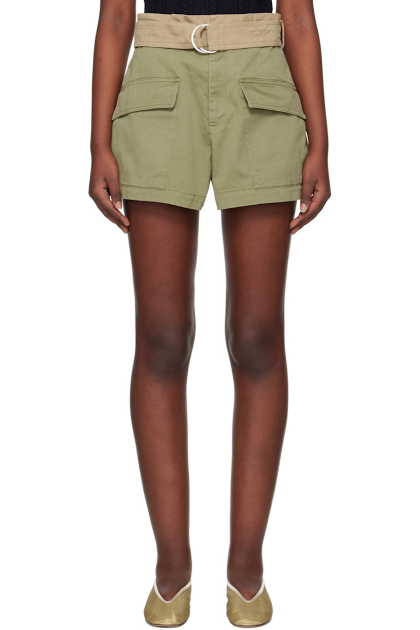 Cotton twill shorts. 

· Paneled construction
· Belt loops and integrated cinch belt
· Three-pocket styling
· Zip fly

Supplier color: Chino