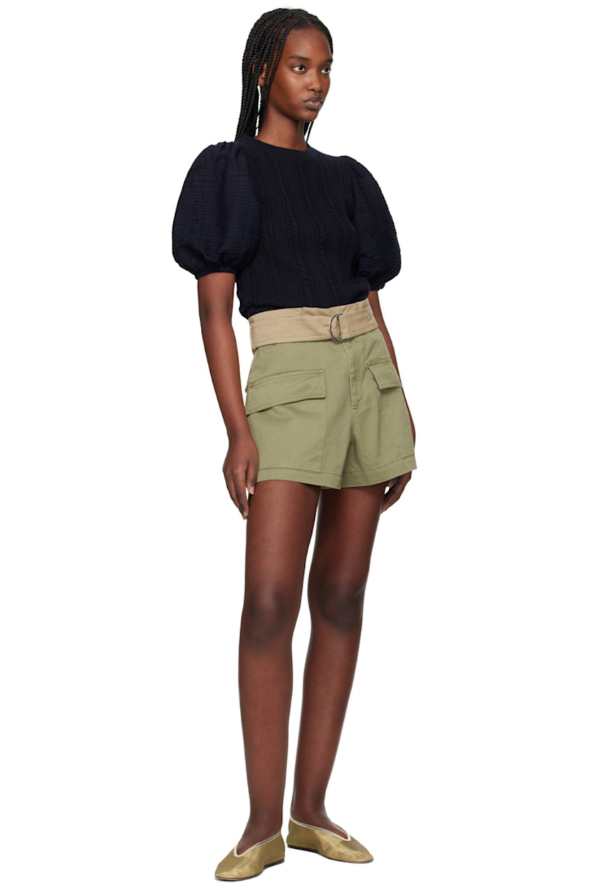 Cotton twill shorts. 

· Paneled construction
· Belt loops and integrated cinch belt
· Three-pocket styling
· Zip fly

Supplier color: Chino
