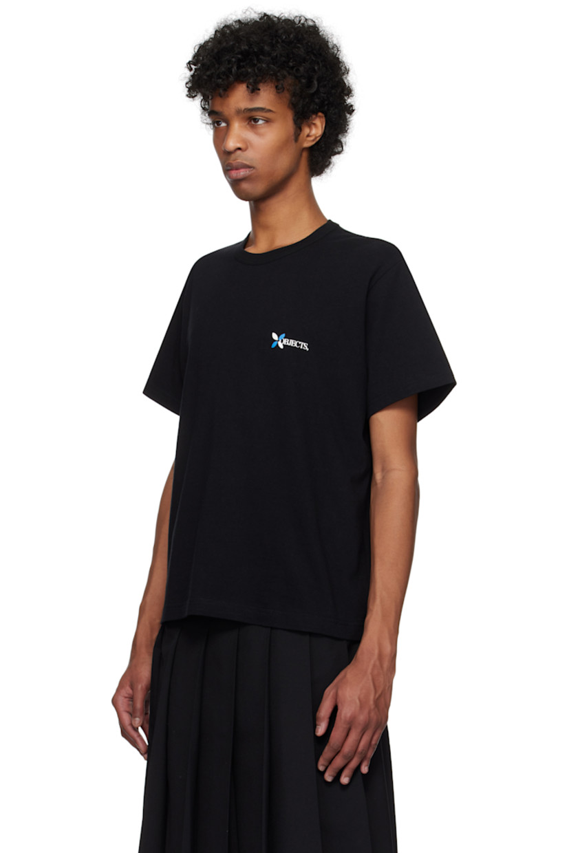 Cotton jersey T-shirt.

· Rib-knit crewneck
· Graphic and text printed at chest
· Graphics and text printed at back

Supplier color: Black