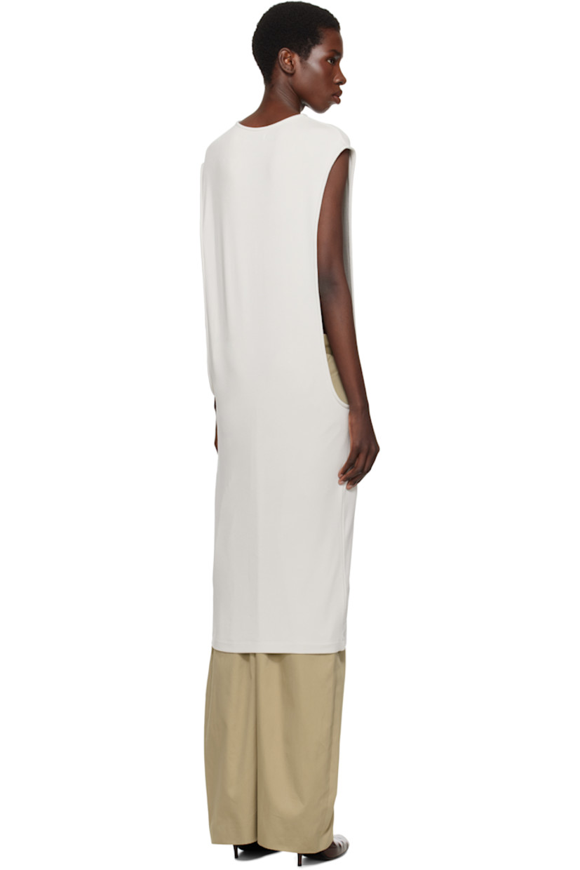Stretch micromodal jersey midi dress. 

· Round neck
· Floral graphic printed at front 
· Open side seams
· Cap sleeves

Supplier color: Grey
