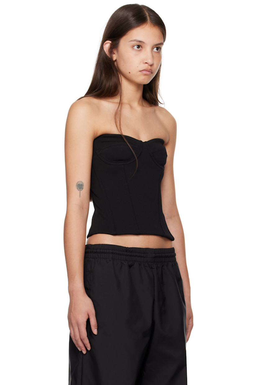 Stretch viscose- and nylon-blend jersey tank top. Boning throughout.

· Sweetheart neck
· Underwire at cups
· Zip closure at back
· Full mesh lining

Supplier color: Black