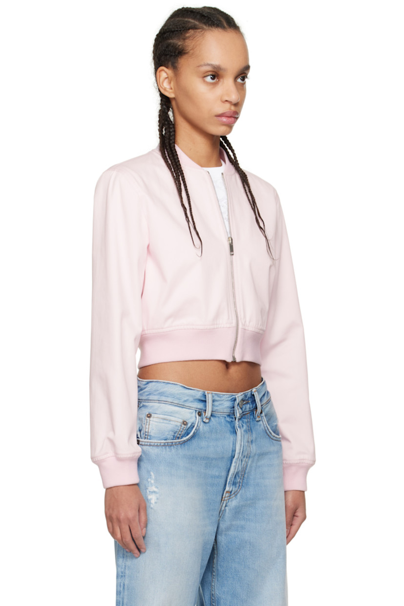 Cotton twill bomber jacket.

· Rib-knit stand collar, hem, and cuffs
· Zip closure
· Logo embroidered at chest
· Cropped hem
· Logo graphic embroidered at back
· Full satin lining

Supplier color: Baby pink