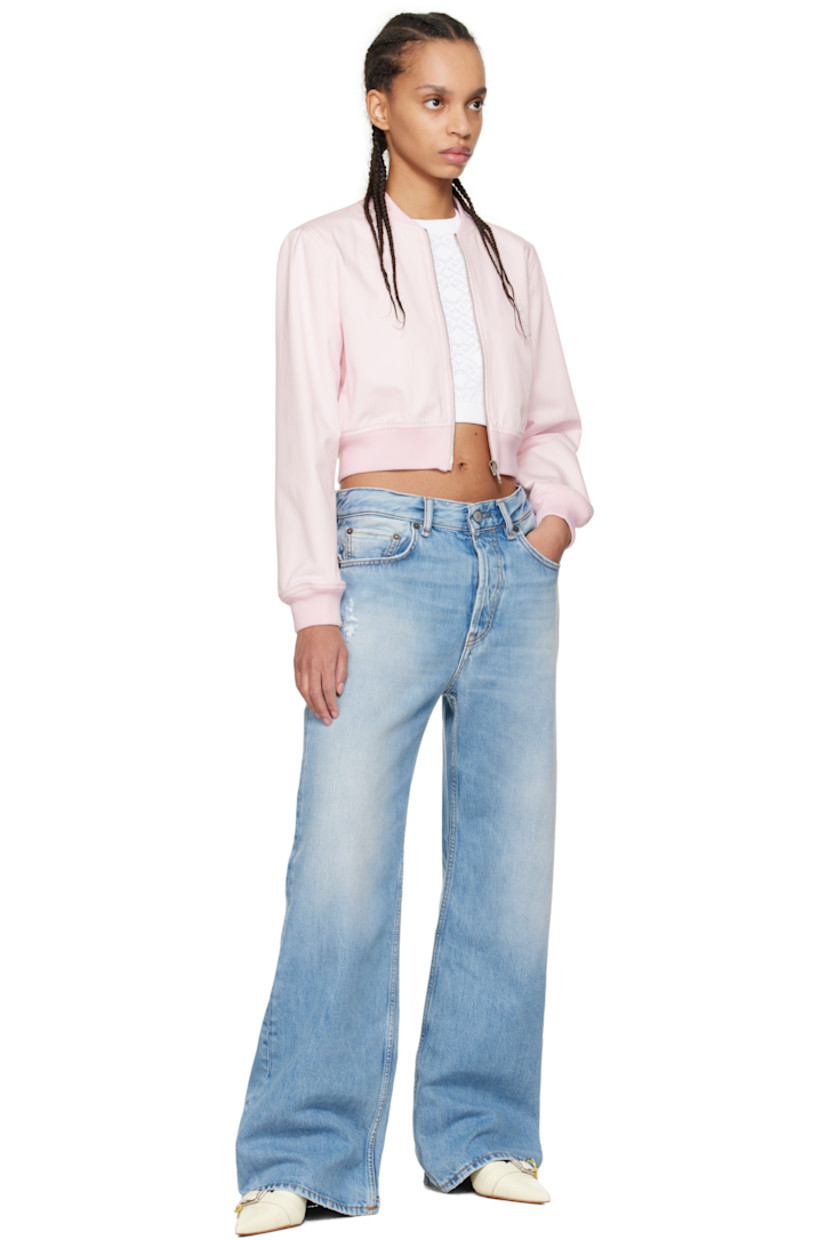 Cotton twill bomber jacket.

· Rib-knit stand collar, hem, and cuffs
· Zip closure
· Logo embroidered at chest
· Cropped hem
· Logo graphic embroidered at back
· Full satin lining

Supplier color: Baby pink