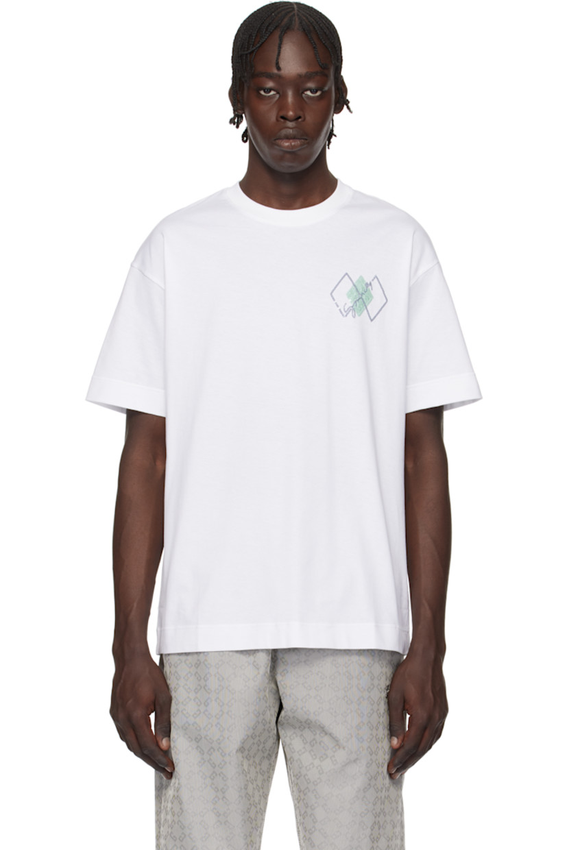 Cotton jersey T-shirt.

· Rib-knit crewneck
· Sequinned logo graphic at chest

Supplier color: White