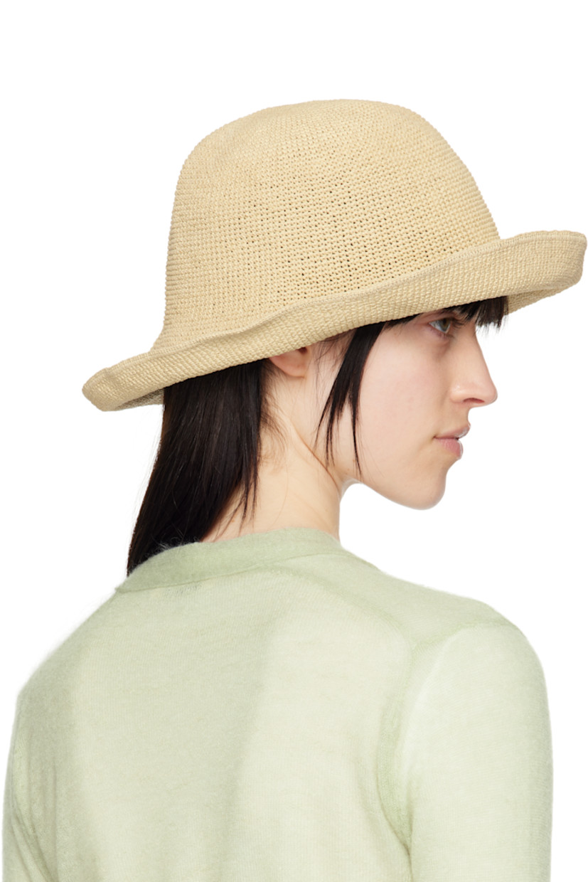 Lightweight woven straw bucket hat in beige.

· Gold-tone logo hardware at face
· Unlined

Supplier color: Natural straw
