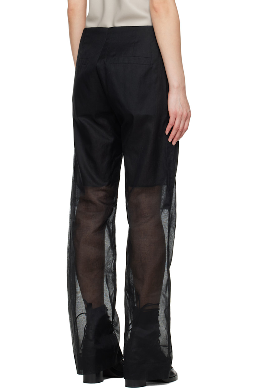 Sheer cotton taffeta trousers.

· Button fastening at waistband 
· Two-pocket styling
· Button fly 
· Partially lined

Each item is unique. Please note finishings may vary.

Supplier color: Black