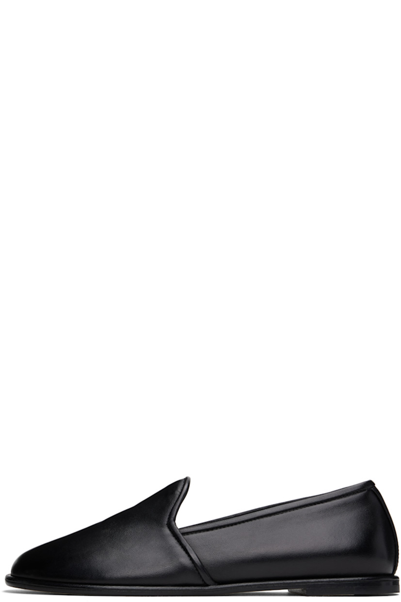 Handcrafted nappa leather loafers in black. 

· Logo stamp at padded leather footbed 
· Suede lining
· Stacked leather heel with rubber injection
· Nubuck sole

Supplier color: Black