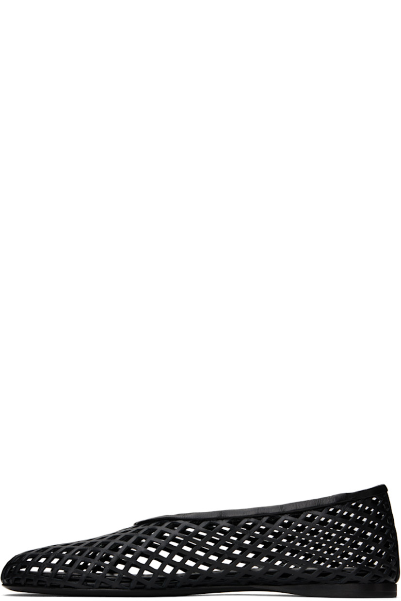 Buffed nappa lambskin ballerina flats in black.

· Perforated detailing throughout
· Calfskin sole with rubber injection

Supplier color: Black