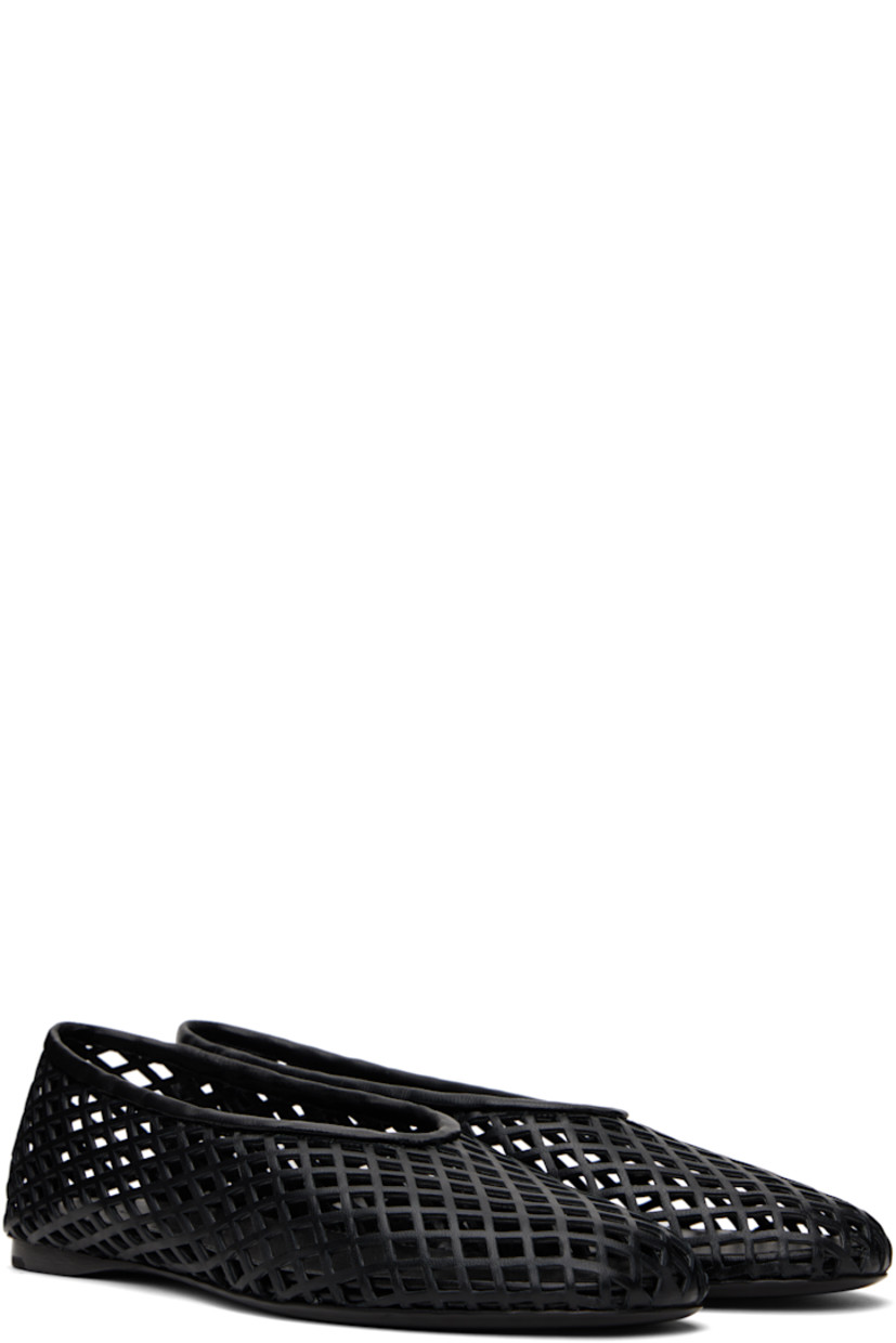 Buffed nappa lambskin ballerina flats in black.

· Perforated detailing throughout
· Calfskin sole with rubber injection

Supplier color: Black