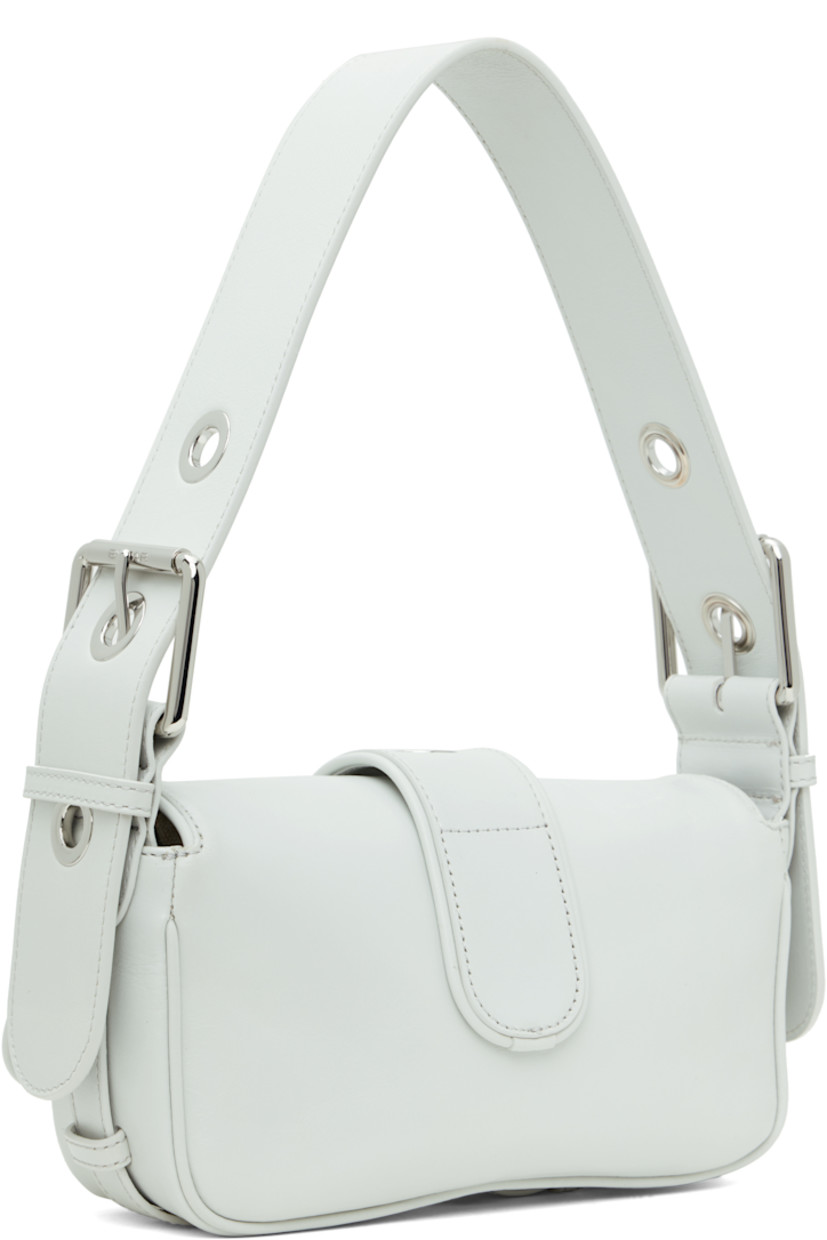 Creased leather shoulder bag in off-white.

· Adjustable shoulder strap
· Adjustable and detachable crossbody strap
· Pin-buckle strap at base
· Logo-engraved pin-buckle strap at magnetic press-stud flap
· Zip pocket at interior
· Poplin lining 
· Logo-engraved silver-tone hardware
· H4.25" x W8.5" x D2.75"

Supplier color: Burrata