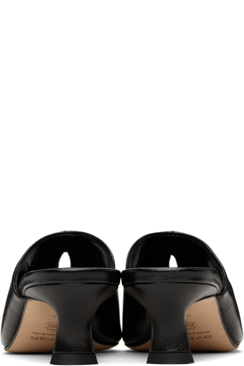 Polished nappa lambskin mules in black.

· Pointed toe
· Cutout at vamp
· Covered kitten heel with rubber injection
· Logo embossed at footbed
· Nubuck sole
· Heel: H2.25"

Supplier color: Black