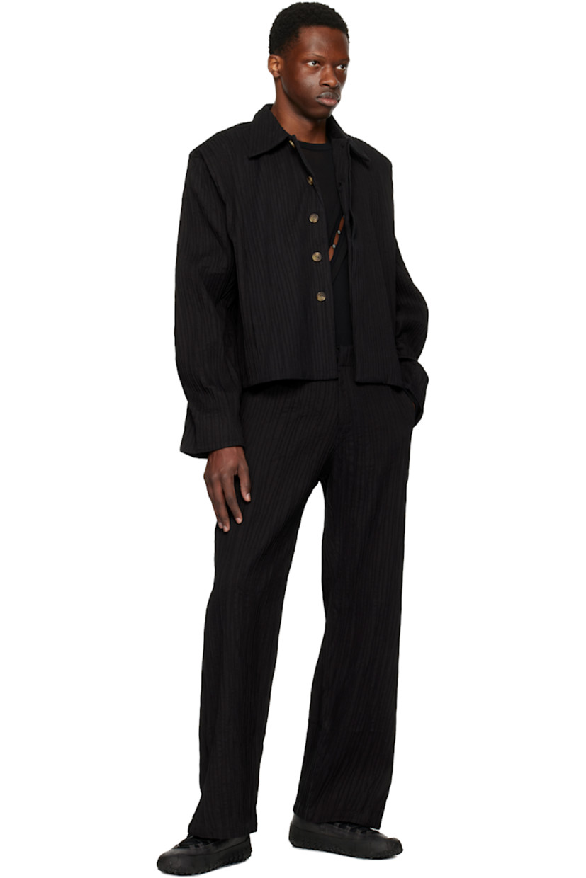 Hand-pleated cotton twill trousers.

· Belt loops
· Two-pocket styling
· Zip fly

Supplier color: Meteorite