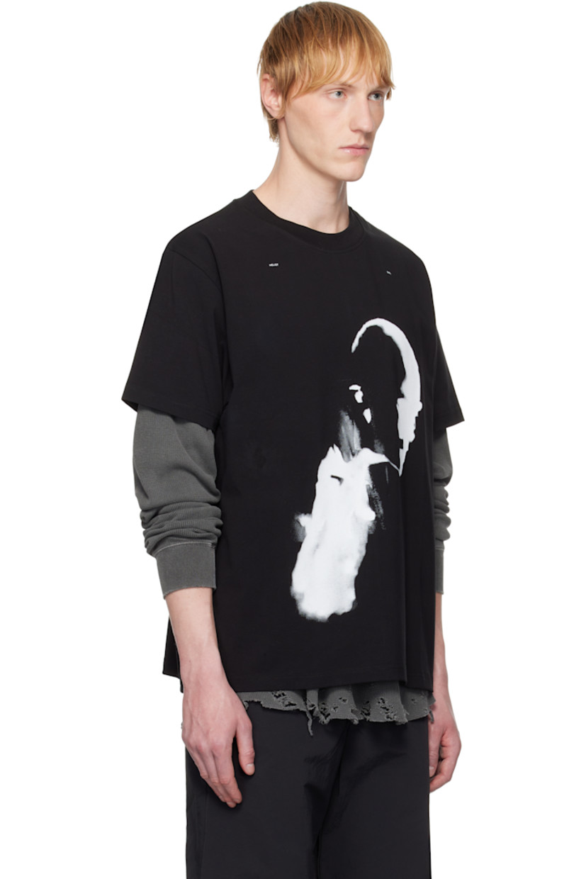 Stretch Supima cotton jersey T-shirt.

· Rib-knit crewneck
· Logo and graphic printed at front
· Text printed at back
· Central seam at back

Supplier color: Black