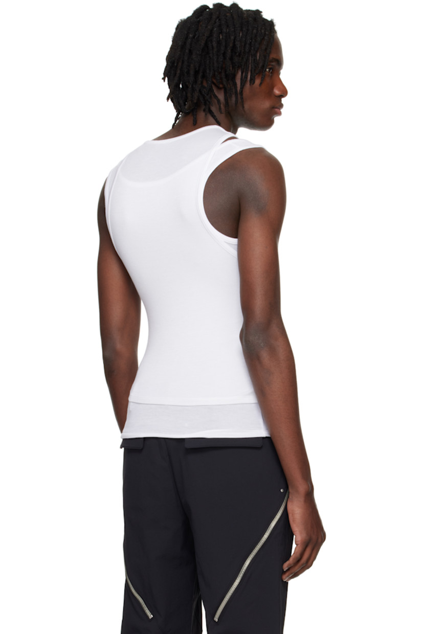 Stretch modal jersey tank top. 

· Layered construction 
· Crewneck
· Logo hardware at front 

Supplier color: White
