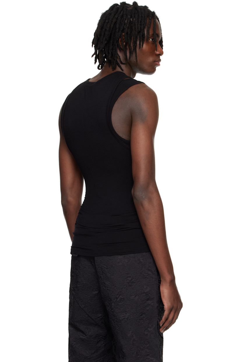 Stretch modal jersey tank top. 

· Layered construction 
· Crewneck
· Logo hardware at front 

Supplier color: Black