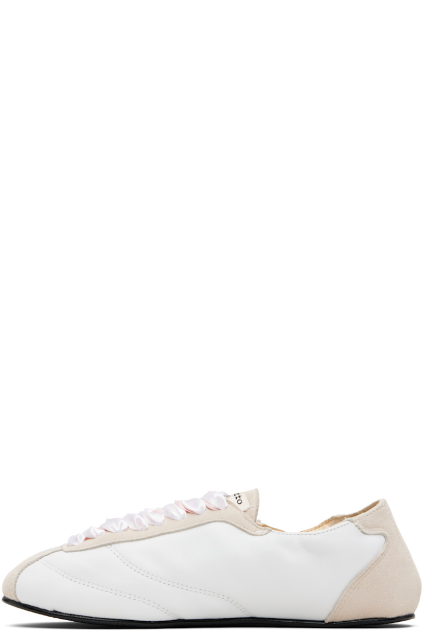 Low-top grained sheepskin and goatskin suede sneakers.

· Satin lace-up closure
· Logo patch at tongue
· Elasticized collar
· Buffed lambskin lining
· Crêpe rubber sole

Supplier color: White