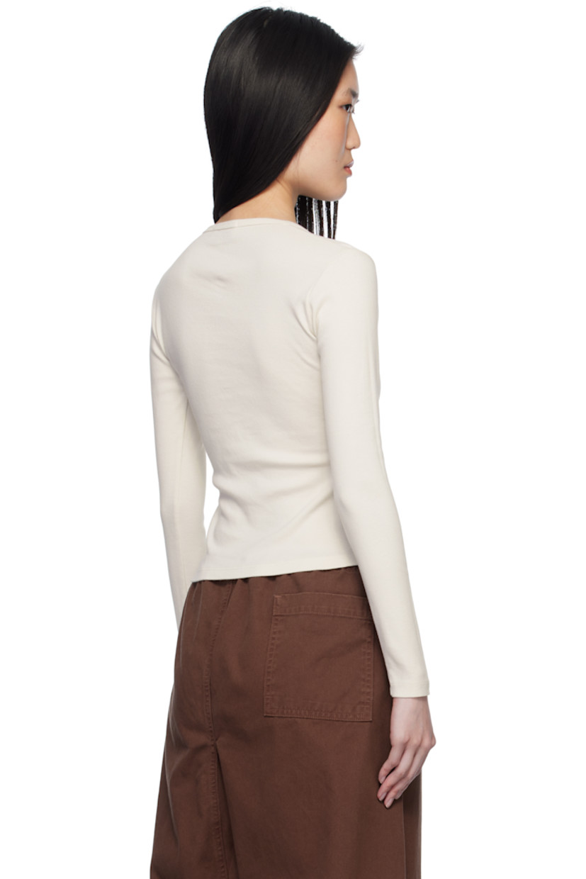Cotton jersey T-shirt. Rib-knit crewneck. 

Supplier color: Birch