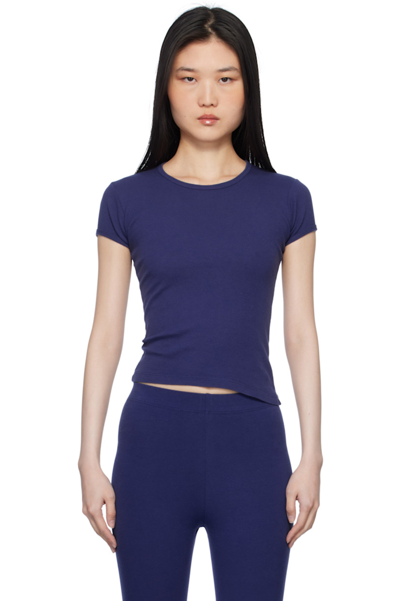 Cotton jersey T-shirt. Rib-knit crewneck and cuffs.

Supplier color: Navy