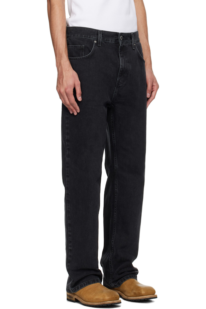Straight-leg non-stretch denim jeans. 

· Belt loops
· Five-pocket styling
· Zip fly
· Leather logo patch at back waistband
· Topstitched logo at back pockets

Supplier color: Black