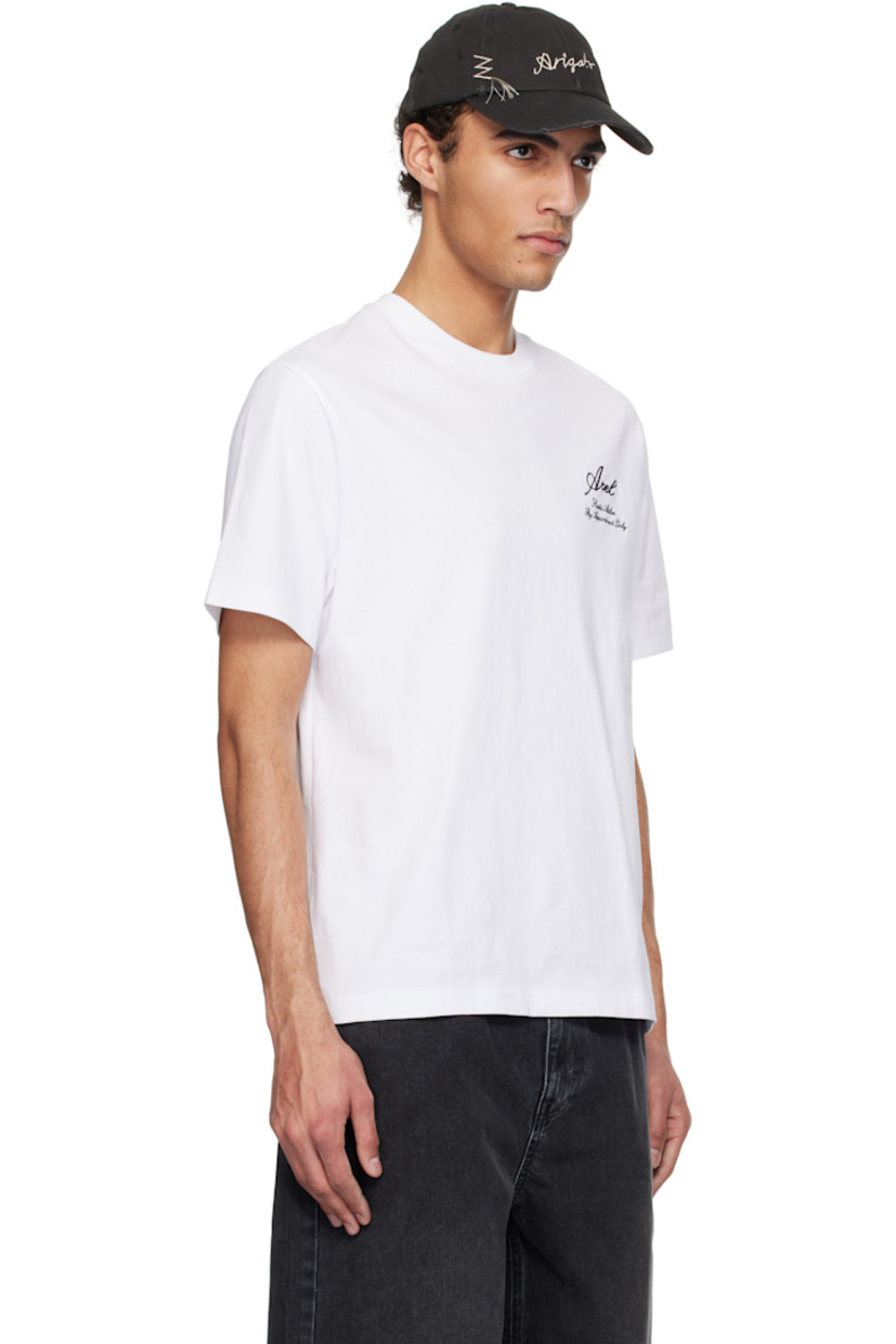 Organic cotton jersey T-shirt.

· Rib-knit crewneck
· Logo and text embroidered at chest

Supplier color: White