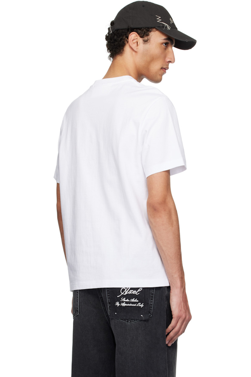 Organic cotton jersey T-shirt.

· Rib-knit crewneck
· Logo and text embroidered at chest

Supplier color: White