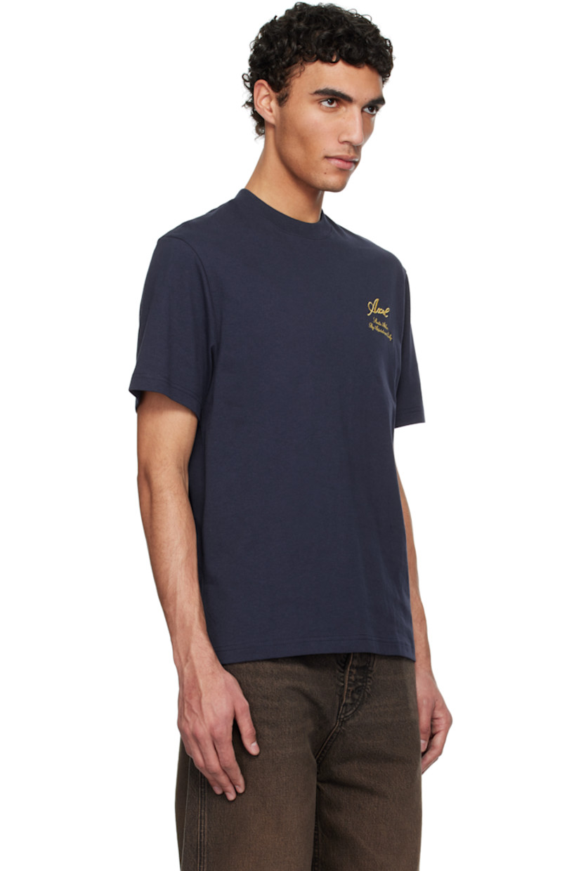 Organic cotton jersey T-shirt.

· Rib-knit crewneck
· Logo and text embroidered at chest

Supplier color: Navy
