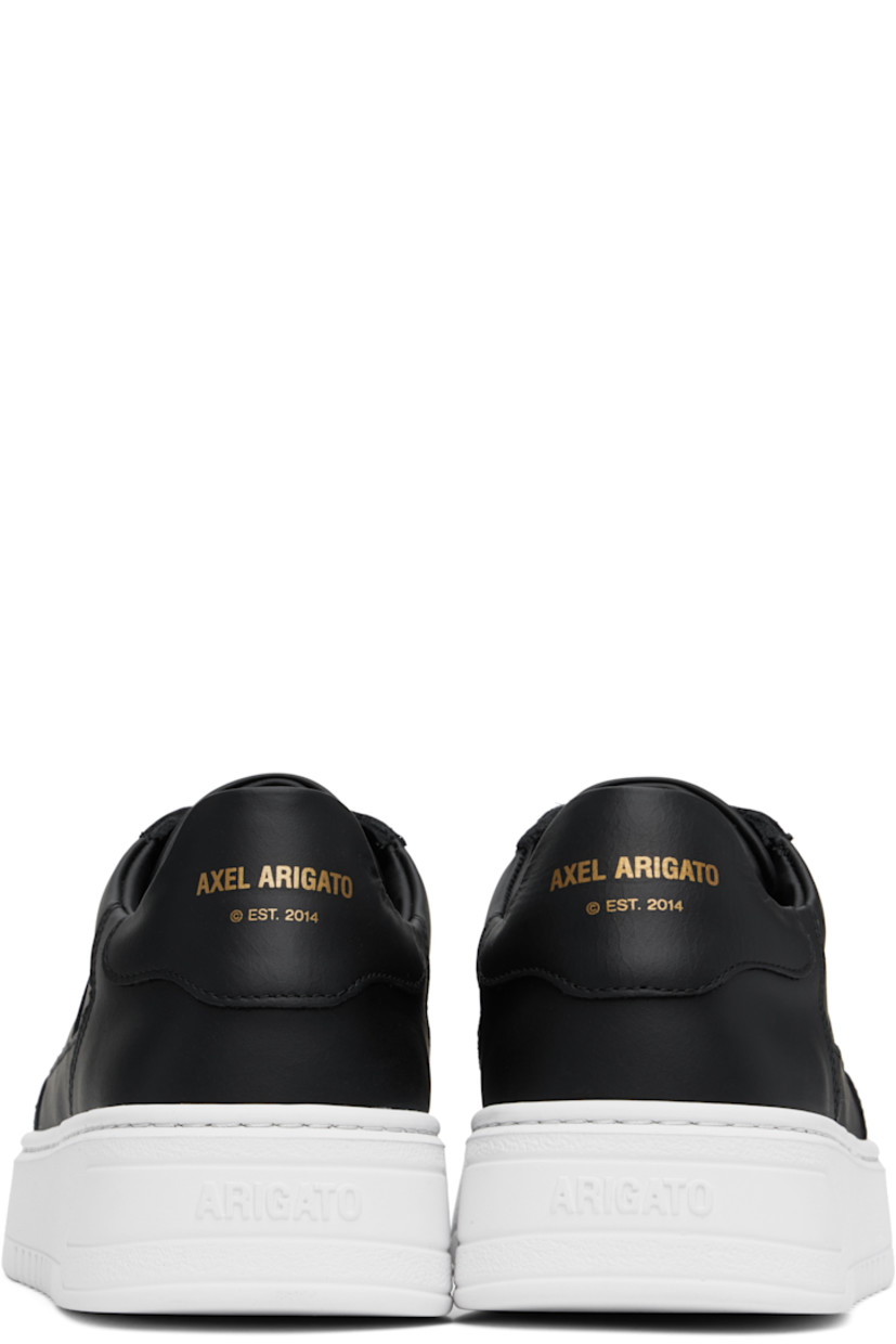Handcrafted low-top LWG-certified buffed leather sneakers in black.

· Perforated detailing at toe
· Lace-up closure
· Padded tongue and collar
· Logo stamp at outer side and heel tab
· Buffed leather, recycled mesh, and microfiber lining
· Logo embossed at midsole
· Treaded rubber sole

Supplier color: Black/White