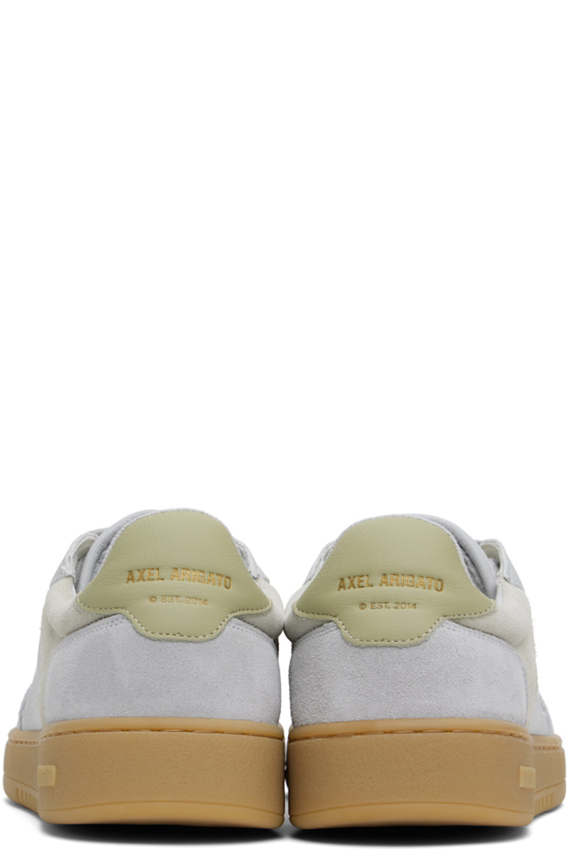 Handcrafted low-top grained leather and suede sneakers in gray. 

· Lace-up closure
· Logo patch at padded tongue
· Padded collar
· Perforated detailing at sides
· Logo stamp at outer side and heel tab
· Recycled mesh lining
· Logo embossed at midsole
· Treaded rubber sole

Supplier color: Light grey/gum