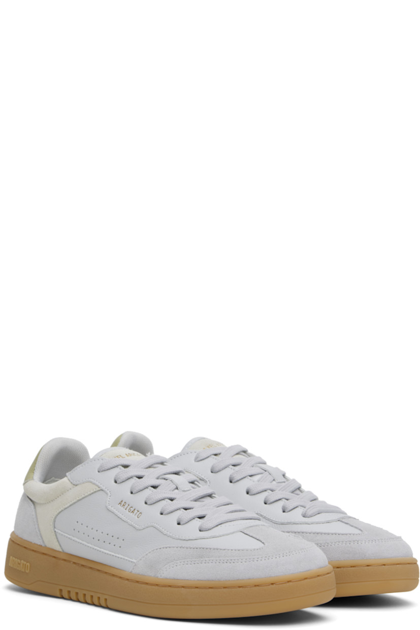 Handcrafted low-top grained leather and suede sneakers in gray. 

· Lace-up closure
· Logo patch at padded tongue
· Padded collar
· Perforated detailing at sides
· Logo stamp at outer side and heel tab
· Recycled mesh lining
· Logo embossed at midsole
�· Treaded rubber sole

Supplier color: Light grey/gum