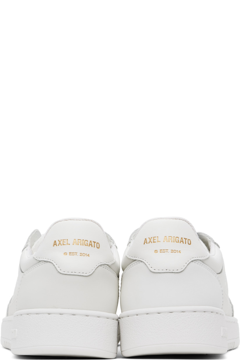 Handcrafted low-top buffed leather and recycled canvas sneakers in white.

· Perforated detailing throughout
· Lace-up closure
· Logo patch at padded tongue
· Padded collar
· Logo stamp at outer side and heel tab
· Recycled mesh lining
· Logo embossed at crêpe rubber midsole
· Treaded rubber sole

Supplier color: White/White