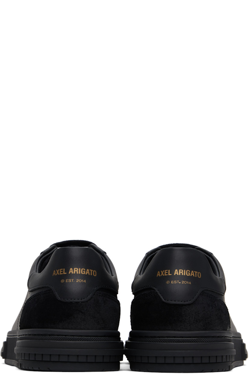 Handcrafted low-top buffed leather and suede sneakers in black.

· Lace-up closure
· Padded tongue and collar
· Logo stamp at outer side and heel tab
· Removable cushioned footbed
· Buffed leather and suede lining
· Logo embossed at textured rubber midsole
· Treaded rubber sole

Supplier color: Black/Black