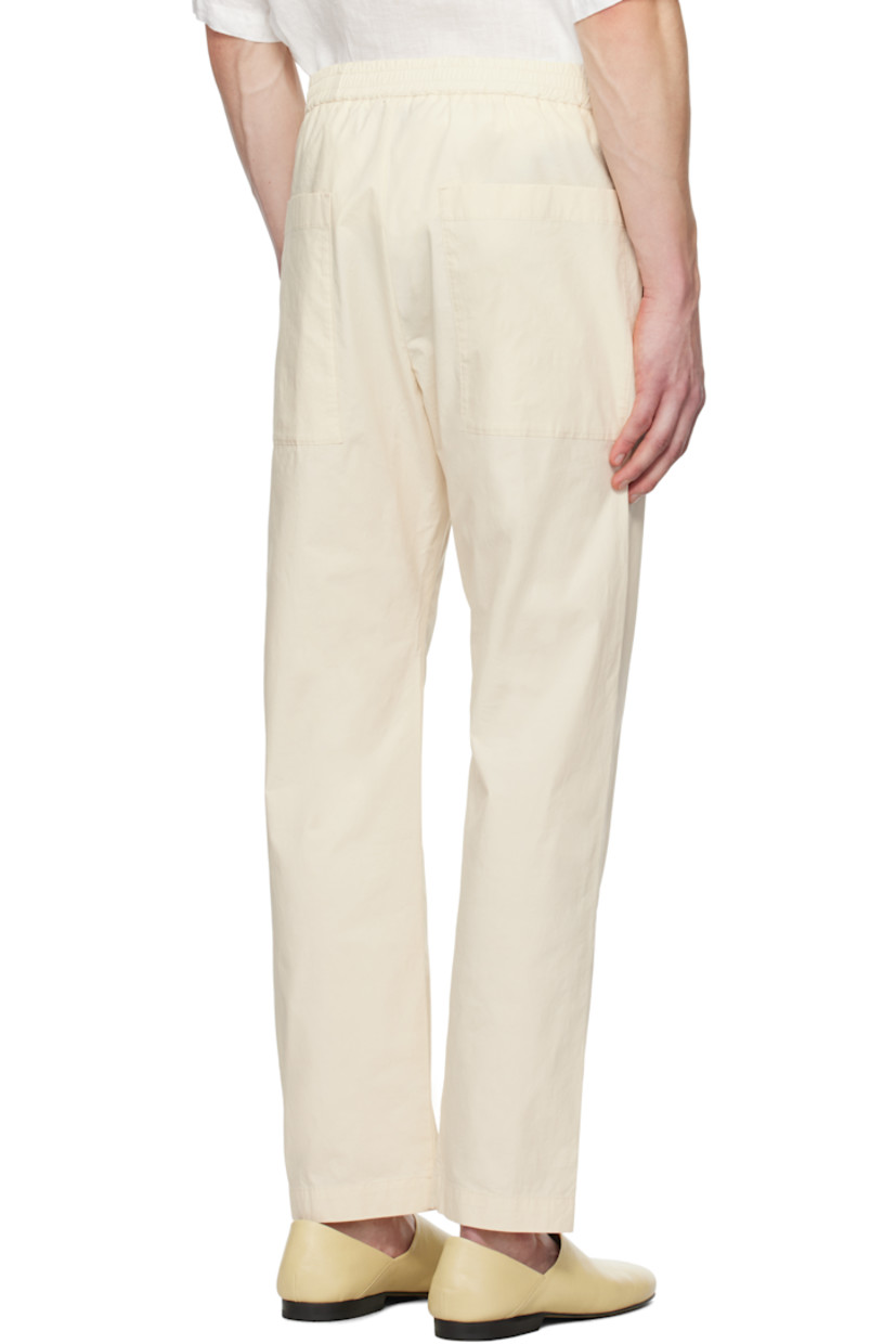 Stretch cotton poplin trousers.

· Low-rise
· Elasticized waistband
· Four-pocket styling
· Mock-fly

Supplier color: Stone