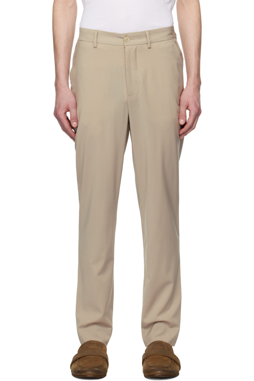 Wool chintz trousers.

· Belt loops at partially elasticized waistband
· Four-pocket styling
· Zip fly

 Supplier color: Sasso