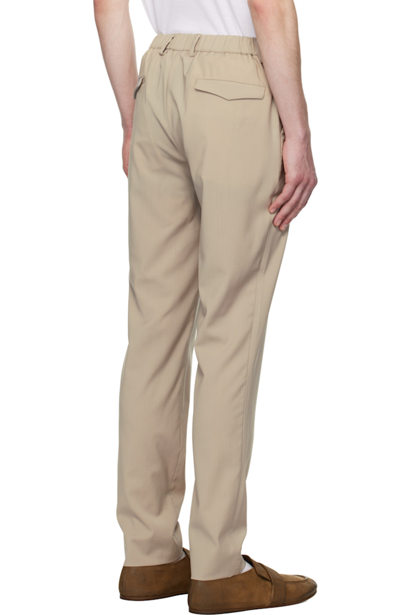 Wool chintz trousers.

· Belt loops at partially elasticized waistband
· Four-pocket styling
· Zip fly

 Supplier color: Sasso