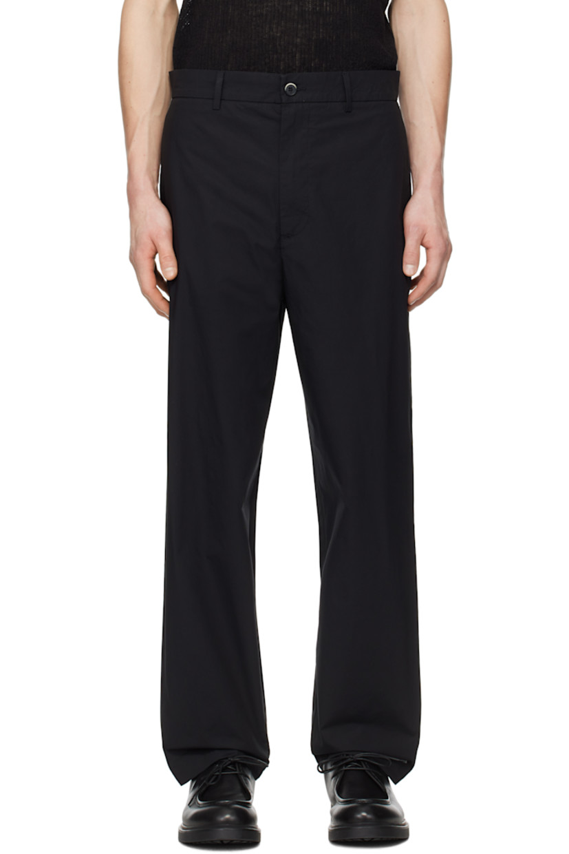 Straight-leg cotton poplin trousers.

· Mid-rise
· Belt loops
· Four-pocket styling
· Zip-fly

Supplier color: Nero