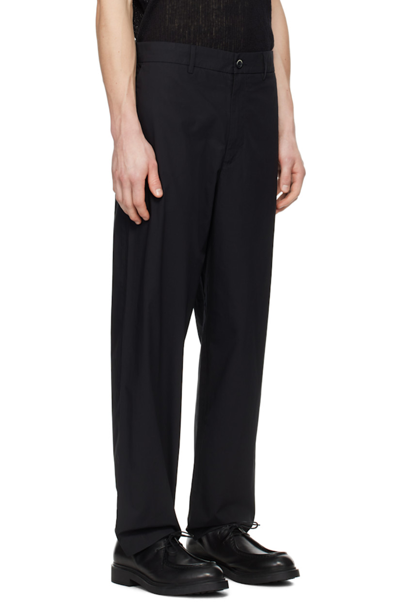Straight-leg cotton poplin trousers.

· Mid-rise
· Belt loops
· Four-pocket styling
· Zip-fly

Supplier color: Nero