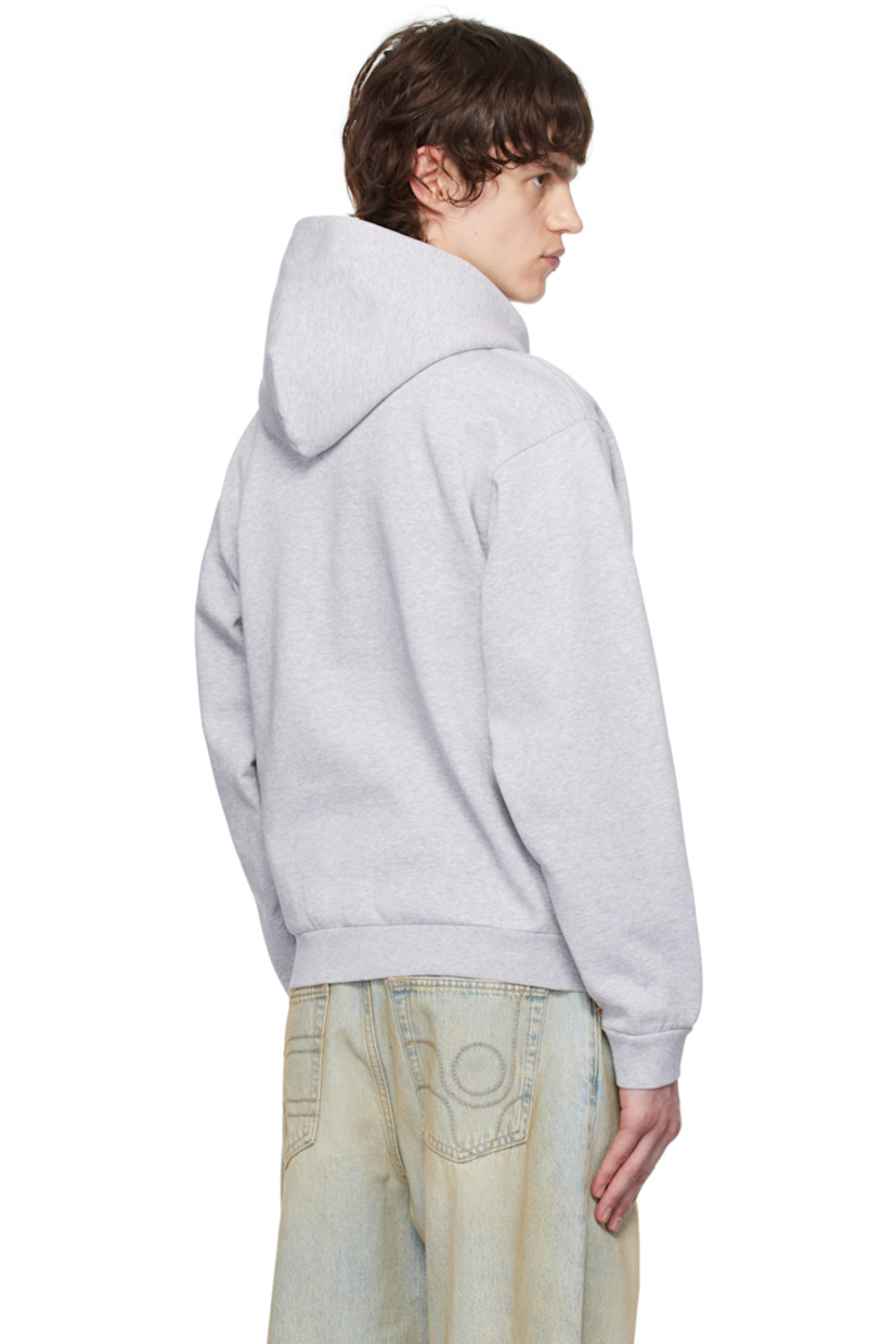 Cotton fleece hoodie.

· Text printed at chest
· Kangaroo pocket
· Rib-knit hem and cuffs 
· Dropped shoulders

Supplier color: Grey/Yellow print
