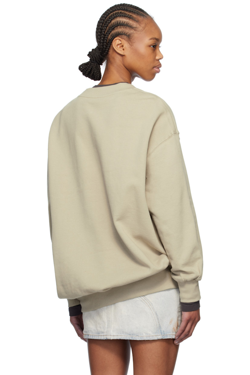 Cotton fleece sweatshirt.

· Rib-knit V-neck, hem, and cuffs
· Logo embroidered at chest
· Dropped shoulders

Supplier color: Khaki